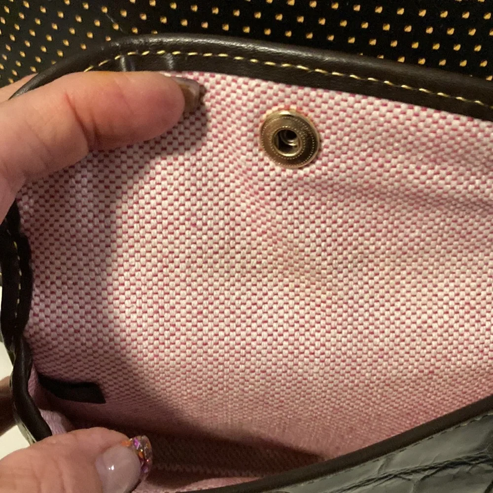 Dooney and Bourke Leather Black Gold Studded Shoulder Bag